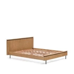Kave Home - Licia Bed Van Massief Mangohout En Zwart Gelakt Metaal, -Meubels Voor Thuis 10440287