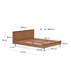 Kave Home - Licia Bed Van Massief Mangohout En Zwart Gelakt Metaal, -Meubels Voor Thuis 10440297