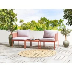Beliani - TERRACINA - Loungeset Voor 2 - Oranje - Aluminium -Meubels Voor Thuis 10442205