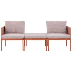 Beliani - TERRACINA - Loungeset Voor 2 - Oranje - Aluminium -Meubels Voor Thuis 10442206