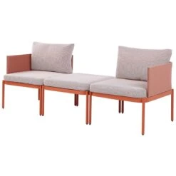 Beliani - TERRACINA - Loungeset Voor 2 - Oranje - Aluminium -Meubels Voor Thuis 10442220