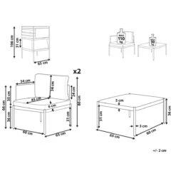 Beliani - TERRACINA - Loungeset Voor 2 - Oranje - Aluminium -Meubels Voor Thuis 10442228