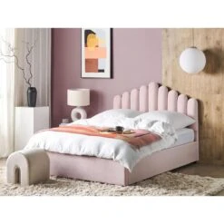 Beliani-VINCENNES-Bed Met Opbergruimte-Roze-160 X 200 Cm-Fluweel -Meubels Voor Thuis 10442377
