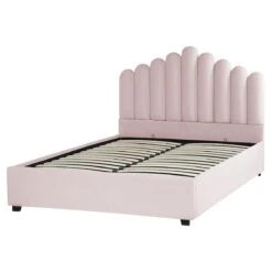 Beliani-VINCENNES-Bed Met Opbergruimte-Roze-160 X 200 Cm-Fluweel -Meubels Voor Thuis 10442411
