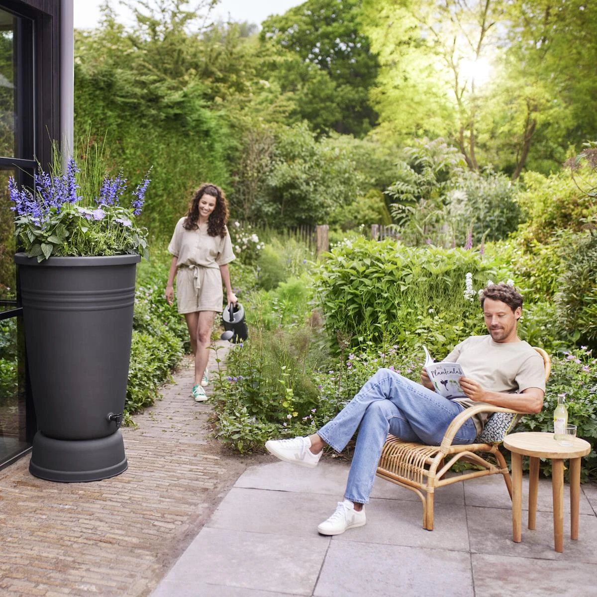 Elho Green Basics Plus Regenton 200 L - Zwart 5 Elho Green Basics Plus Regenton 200 L - Zwart - Afbeelding 3