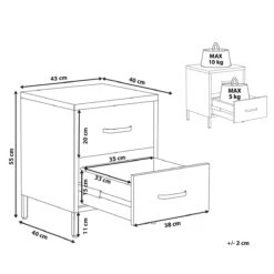 Beliani - MALAVI - Nachtkastje - Groen - Staal -Meubels Voor Thuis 10455825