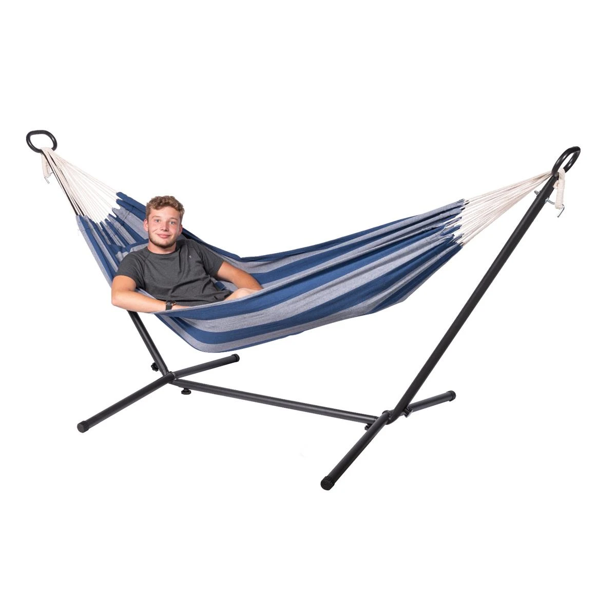 123Hammock Hangmat Eénpersoons Lobos Single Blauw 4 123Hammock Hangmat Eénpersoons Lobos Single Blauw - Afbeelding 2
