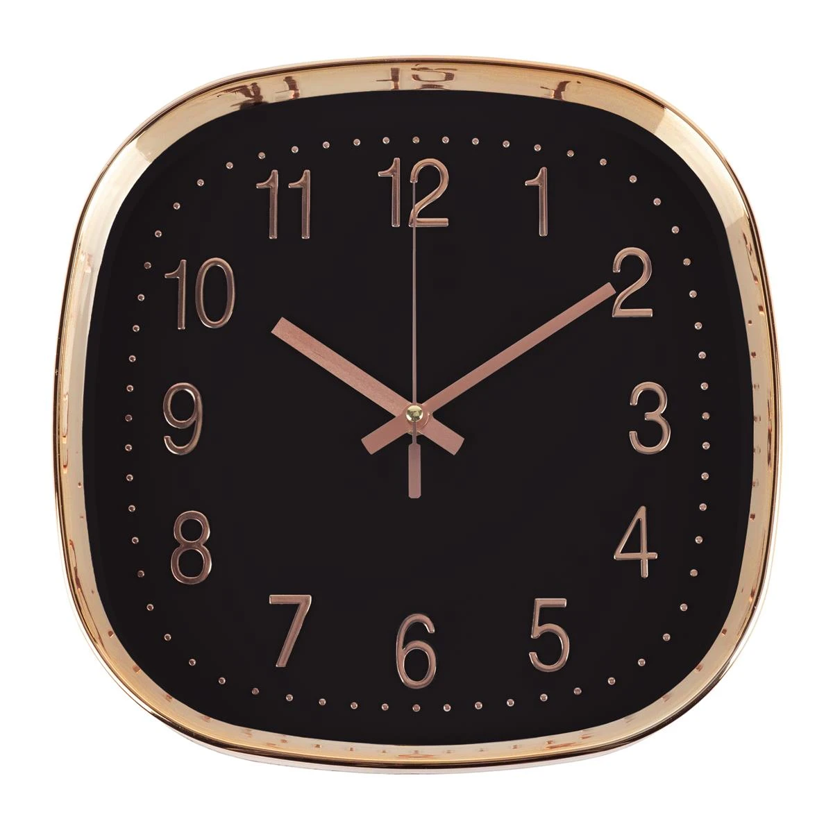 QUVIO Wandklok - 30 Cm - Roségoud En Zwart 6 QUVIO Wandklok - 30 Cm - Roségoud En Zwart - Afbeelding 4