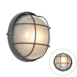 QAZQA Industriële Buitenwandlamp Donkergrijs IP44 - Hanneke