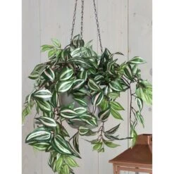 Mica Decorations Tradescantia Kunst Hangplant - H45 X Ø25 Cm - Groen -Meubels Voor Thuis 10484187