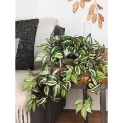 Mica Decorations Tradescantia Kunst Hangplant - H45 X Ø25 Cm - Groen -Meubels Voor Thuis 10484191