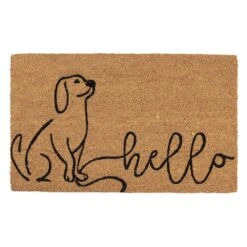 Clayre & Eef Deurmat 75x45 Cm Bruin Zwart Kokosvezel Rubber Rechthoek