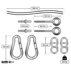 Tropilex® Hangmatbevestiging Complete Black Zwart -Meubels Voor Thuis 10508805