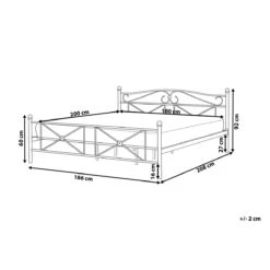 Beliani - RODEZ - Tweepersoonsbed - Zwart - 180 X 200 Cm - Metaal -Meubels Voor Thuis 10547247