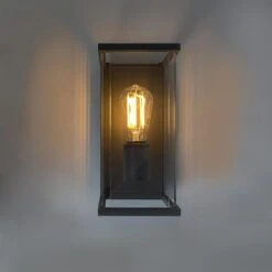 QAZQA Moderne Wandlamp Donkergrijs IP54 - Zaandam -Meubels Voor Thuis 10551375