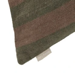 By FonQ Linen Stripe Sierkussen 40 X 60 Cm - Bruin/Groen -Meubels Voor Thuis 10554614 1