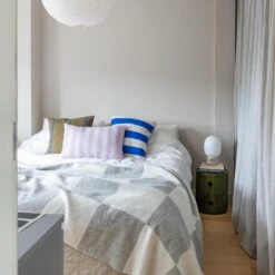 By FonQ Linen Stripe Sierkussen 40 X 60 Cm - Lavendel -Meubels Voor Thuis 10558414