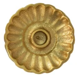 Clayre & Eef Kandelaar Ø 11x3 Cm Goudkleurig Aluminium Rond -Meubels Voor Thuis 10560026