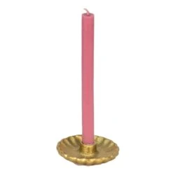 Clayre & Eef Kandelaar Ø 11x3 Cm Goudkleurig Aluminium Rond -Meubels Voor Thuis 10560035