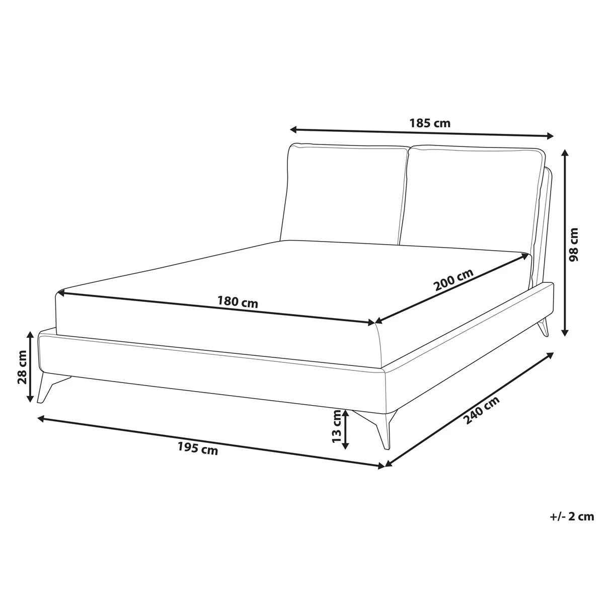 Beliani - MELLE - Tweepersoonsbed - Roze - 180 X 200 Cm - Fluweel 13 Beliani - MELLE - Tweepersoonsbed - Roze - 180 X 200 Cm - Fluweel - Afbeelding 11