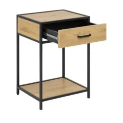 Lisomme Vic Houten Nachtkastje Naturel - 42 X 35 Cm -Meubels Voor Thuis 10590226