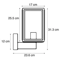 QAZQA Landelijke Wandlamp Zwart IP44 - Sutton Up 17 QAZQA Landelijke Wandlamp Zwart IP44 - Sutton Up -Meubels Voor Thuis 10595839