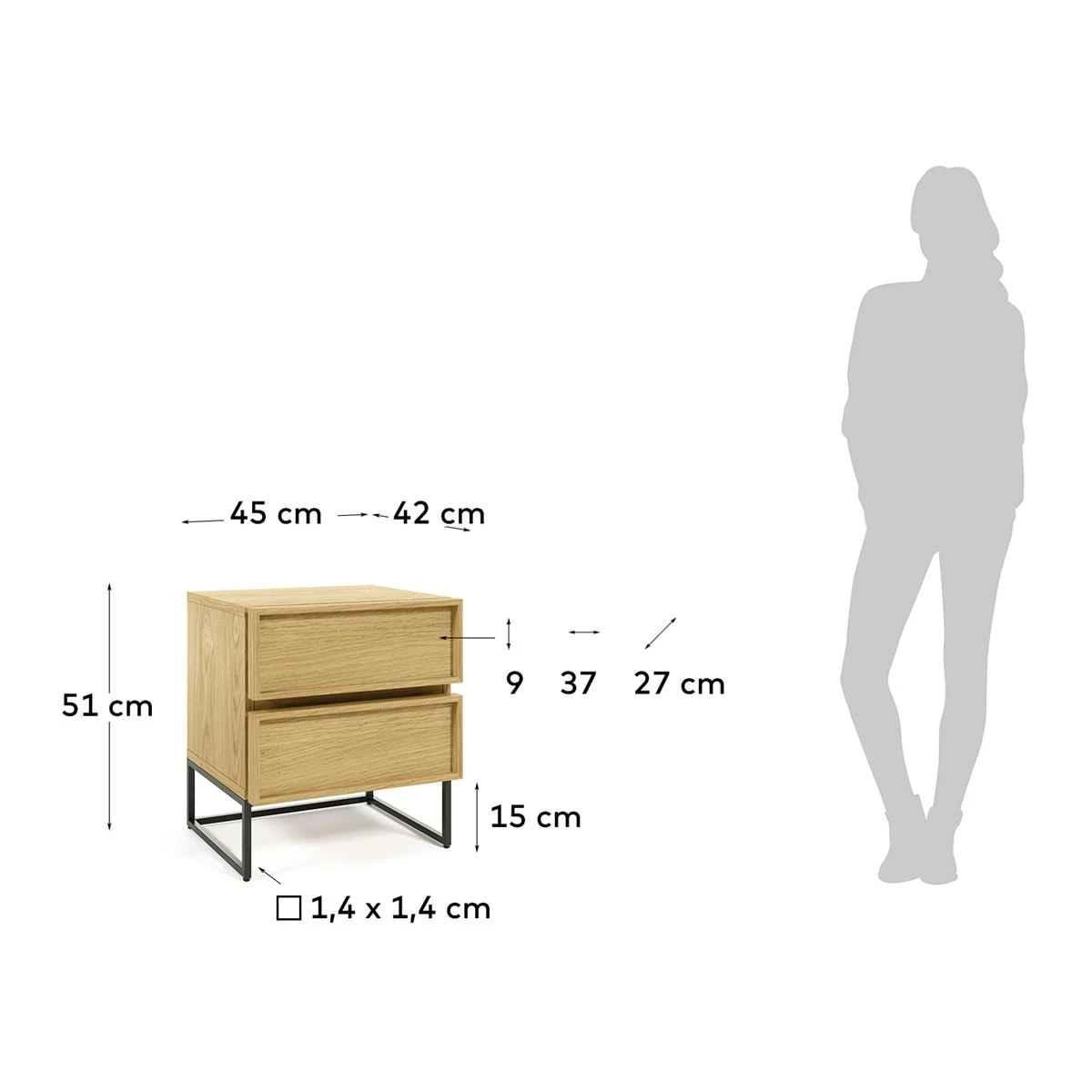 Kave Home Taiana Nachtkastje - Bruin 7 Kave Home Taiana Nachtkastje - Bruin - Afbeelding 5