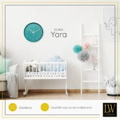 LW Collection Wandklok Yara Ø30cm - Groen -Meubels Voor Thuis 10604349