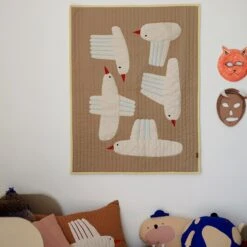 Ferm LIVING Bird Plaid - L 80 X B 110 Cm - Zand -Meubels Voor Thuis 10610389