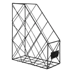 QUVIO Organizer Boeken & Tijdschriften Ruitjes Staal, Enkel - Zwart -Meubels Voor Thuis 10629889