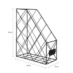QUVIO Organizer Boeken & Tijdschriften Ruitjes Staal, Enkel - Zwart -Meubels Voor Thuis 10629892