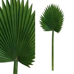 PTMD Leaves Plant Fan Palm Kunstblad - 35 X 34 X 94 Cm - Groen