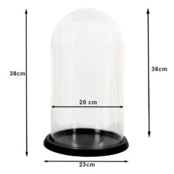 Clayre & Eef Stolp Ø 23x38 Cm Hout Glas Rond Glazen Stolp -Meubels Voor Thuis 10649859