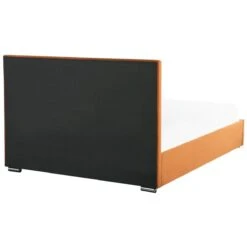 Beliani - ROUEN - Tweepersoonsbed - Oranje - 180 X 200 Cm - Fluweel -Meubels Voor Thuis 10654651