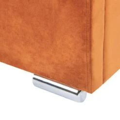 Beliani - ROUEN - Tweepersoonsbed - Oranje - 180 X 200 Cm - Fluweel -Meubels Voor Thuis 10654660