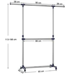 ACAZA Kledingrek Zilvergrijs -Meubels Voor Thuis 10655045