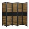LW Collection Kamerscherm Zwart Bruin 5 Panelen 170X200CM -Meubels Voor Thuis 10670847