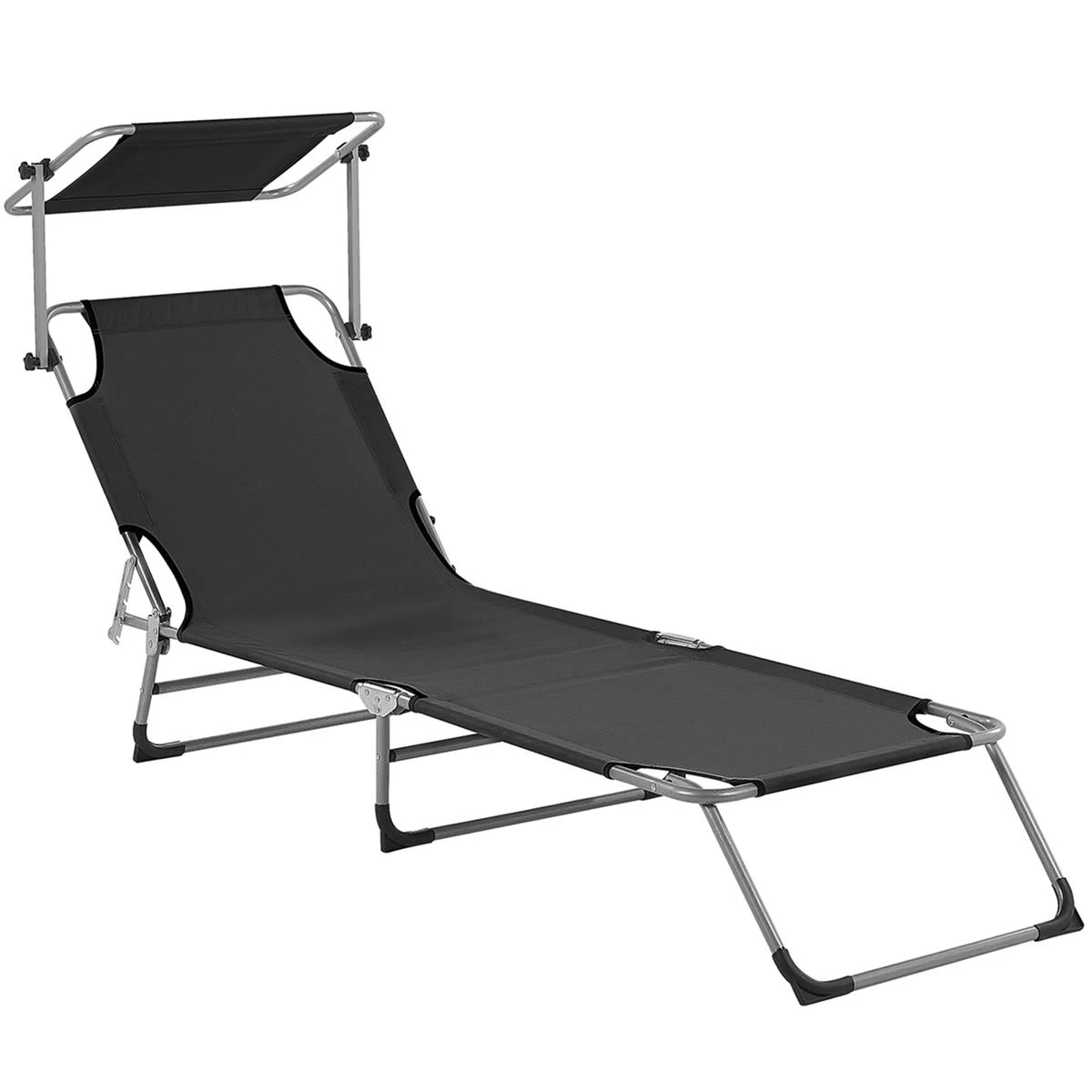 Beliani - FOLIGNO - Strandstoel - Zwart - Polyester 3 Beliani - FOLIGNO - Strandstoel - Zwart - Polyester