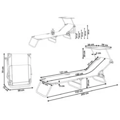 Beliani - FOLIGNO - Strandstoel - Zwart - Polyester 16 Beliani - FOLIGNO - Strandstoel - Zwart - Polyester -Meubels Voor Thuis 10670862