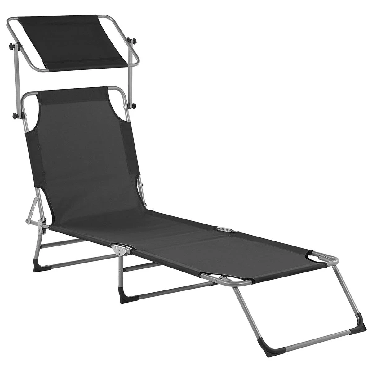 Beliani - FOLIGNO - Strandstoel - Zwart - Polyester 7 Beliani - FOLIGNO - Strandstoel - Zwart - Polyester - Afbeelding 5