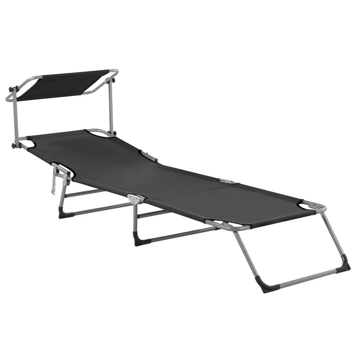 Beliani - FOLIGNO - Strandstoel - Zwart - Polyester 8 Beliani - FOLIGNO - Strandstoel - Zwart - Polyester - Afbeelding 6