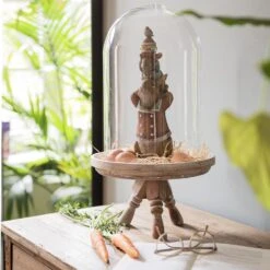 Clayre & Eef Stolp Ø 23x39 Cm Glas Glazen Stolp -Meubels Voor Thuis 10674720