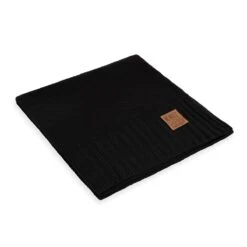 Knit Factory Lynn Gebreid Plaid - Woondeken - Zwart - 160x130 Cm