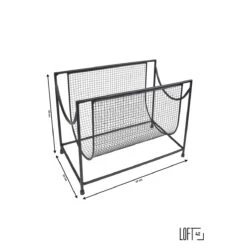 LOFT42 Steve Tijdschriftenrek – Krantenbak – Metaal - Zwart -Meubels Voor Thuis 10709993