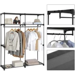 ACAZA Kledingkast Grijs -Meubels Voor Thuis 10710525