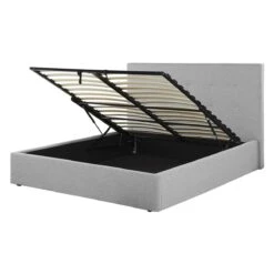 Beliani-LORIENT-Bed Met Opbergruimte-Grijs-140 X 200 Cm-Polyester