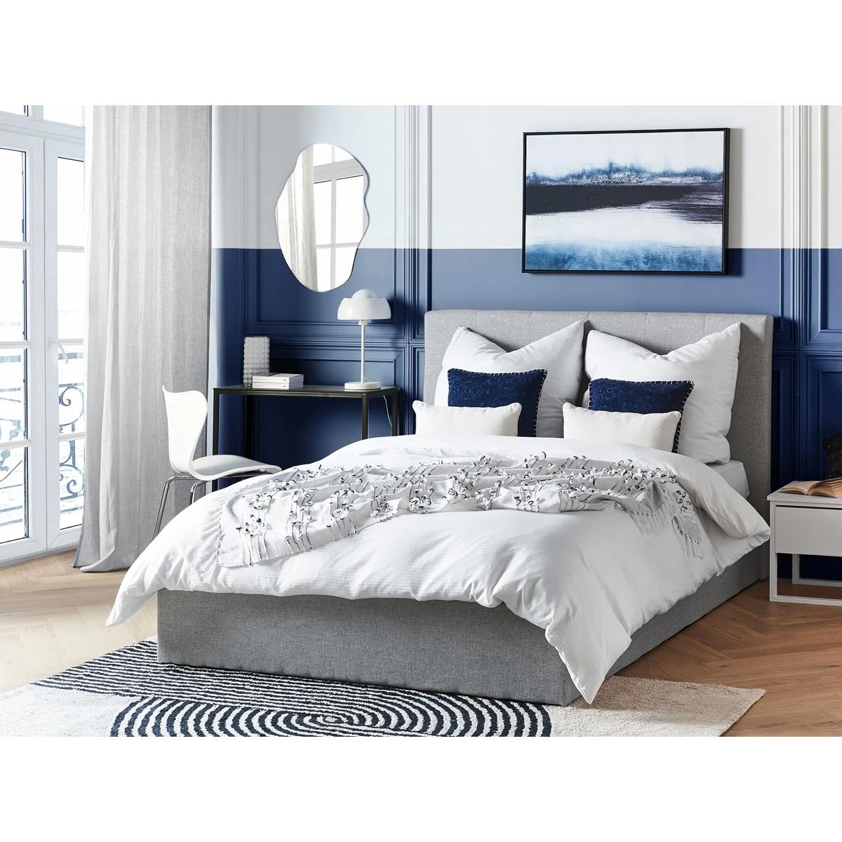 Beliani-LORIENT-Bed Met Opbergruimte-Grijs-140 X 200 Cm-Polyester 4 Beliani-LORIENT-Bed Met Opbergruimte-Grijs-140 X 200 Cm-Polyester - Afbeelding 2