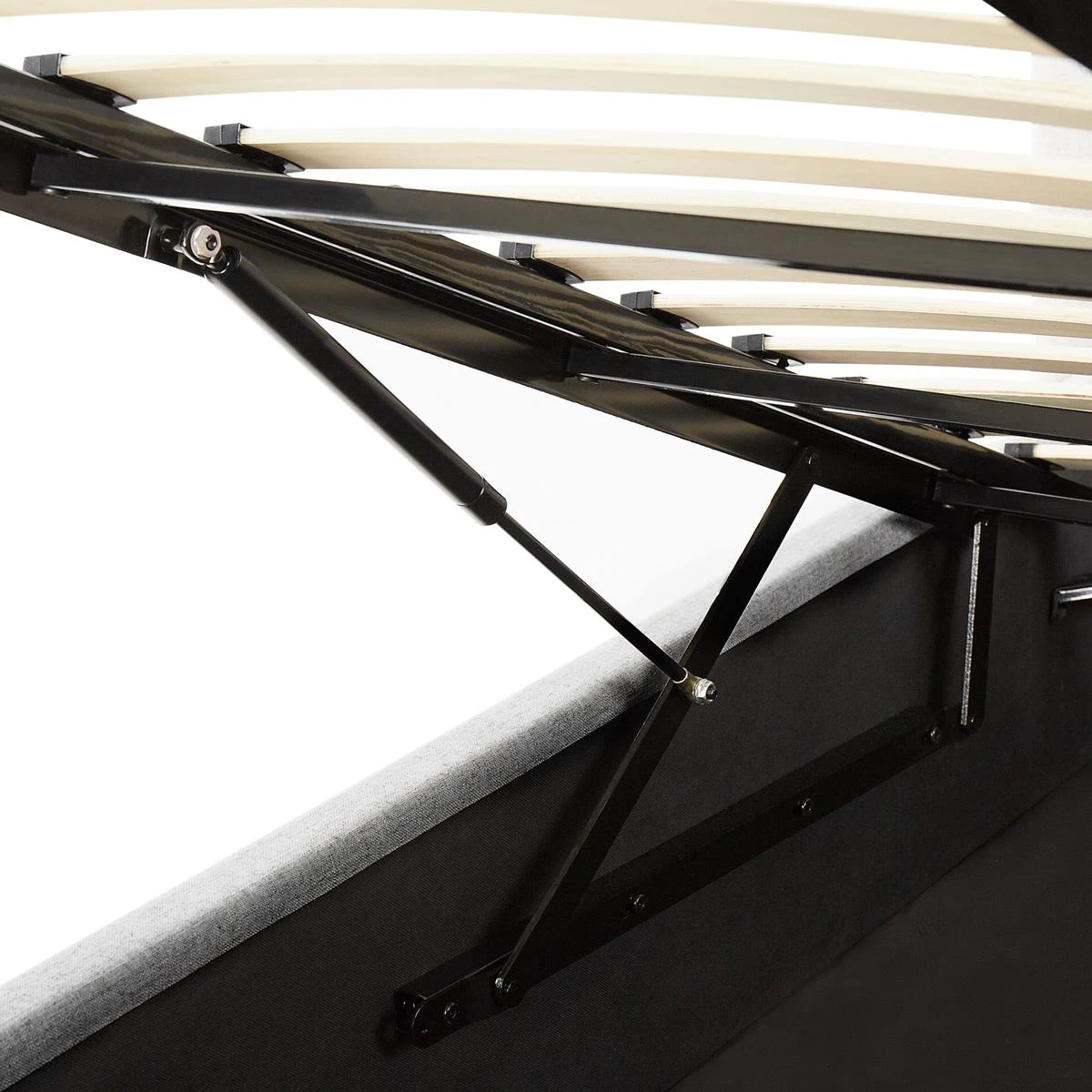 Beliani-LORIENT-Bed Met Opbergruimte-Grijs-140 X 200 Cm-Polyester 9 Beliani-LORIENT-Bed Met Opbergruimte-Grijs-140 X 200 Cm-Polyester - Afbeelding 7