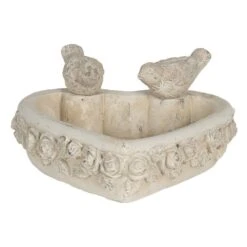 Clayre & Eef Vogelvoederbak 24x24x11 Cm Grijs Steen