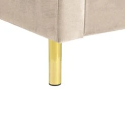 Beliani - VILETTE - Tweepersoonsbed - Beige - 140 X 200 Cm - Fluweel -Meubels Voor Thuis 10717769